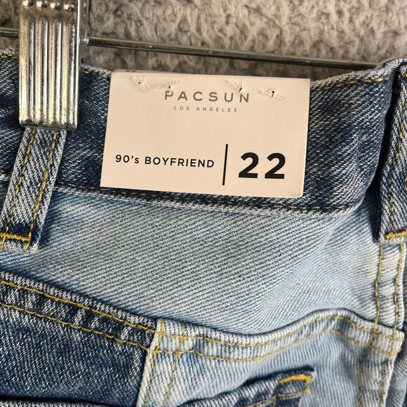 Pacsun 90’s Boyfriend Jeans Womens 22 Blue Straight Leg High Rise  22 x 32 - Picture 6 of 12